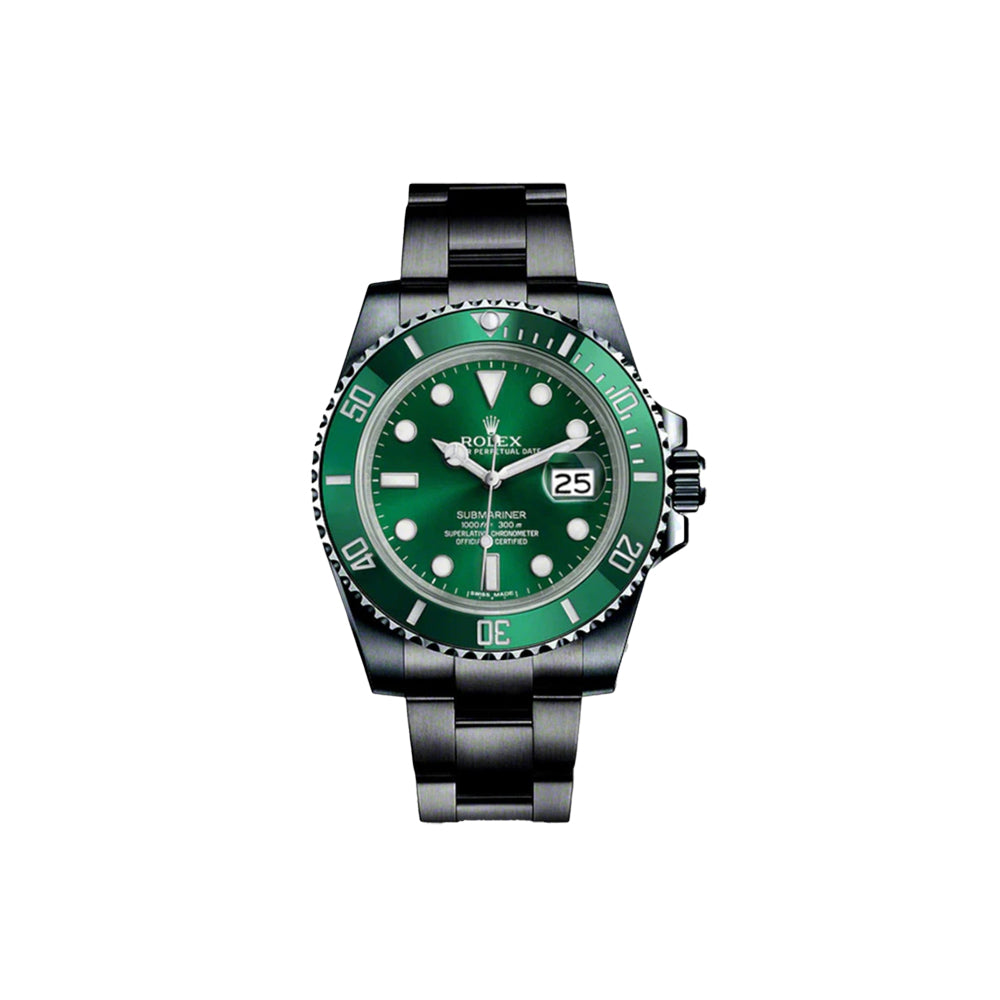롤렉스 서브마리너 데이트 헐크 40mm 블랙아웃 PVD/DLC 커스텀 모델