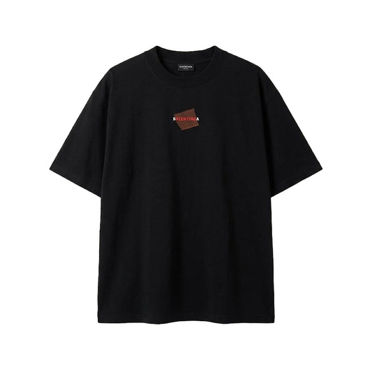 발렌시아가 테이프드 발렌시아가 백 티셔츠 미디움 핏 페이디드 블랙 화이트 레드(국내배송)(당일배송)