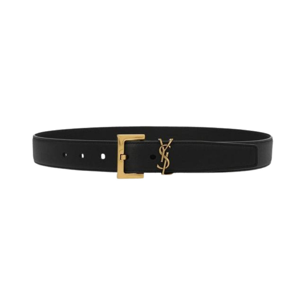 생로랑 YSL 모노그램 금장로고 버클 벨트