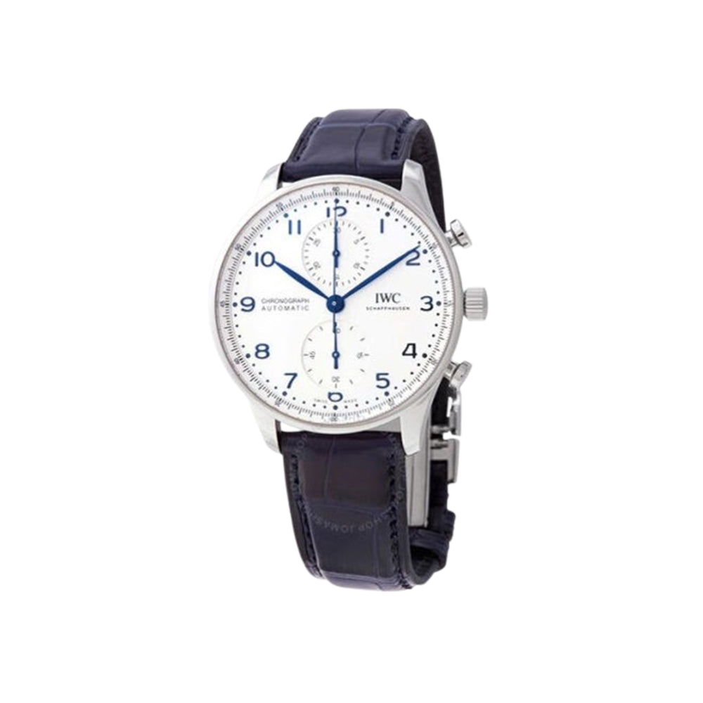 IWC 포르투기저 크로노그라프 오토매틱 41mm 실버 다이얼 시계 IWC371605(RS)